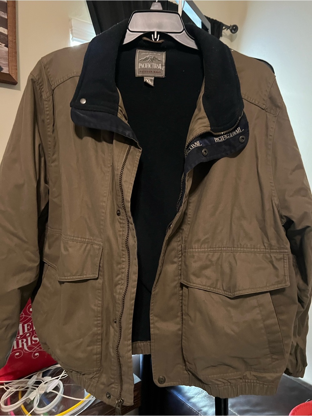 Pacific Trail Olive Green Men’s Jacket with Black Trim